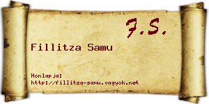 Fillitza Samu névjegykártya